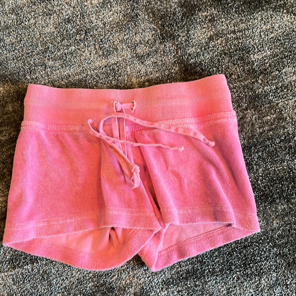 THE ORIGINAL SOLID TERRY SHORT girls size medium 10-12 pink gently worn